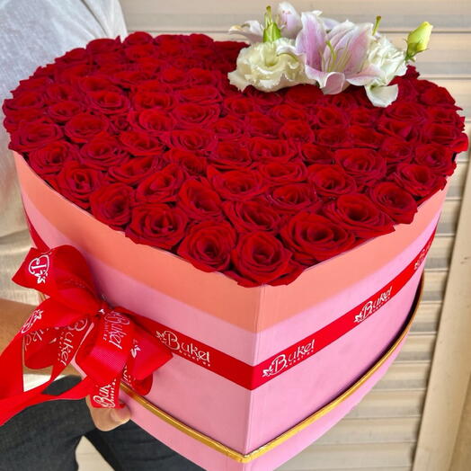 Красное Сердце 🌹61 шт