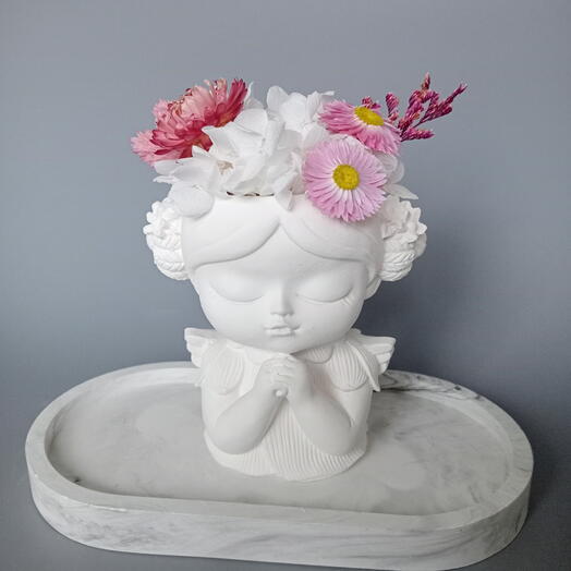 Композиция из стабилизированных цветов, букет для мамы, любимой, подарок