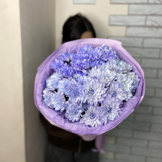 Букет из 5 кустовых хризантем💜