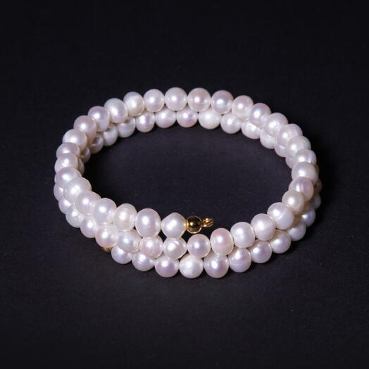 Браслет Корица Белый жемчуг культивированный 14K 19 см (BRA1062)