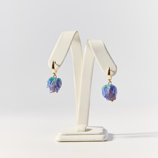 Серьги из итальянского стекла (сиреневые)
