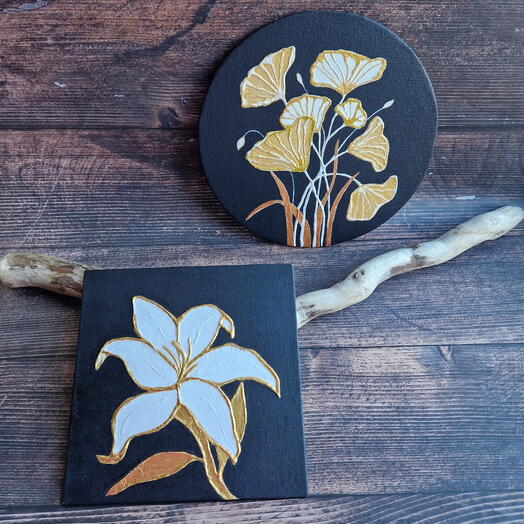 Диптих "золото на черном"