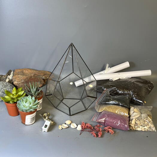 Набор для создания флорариума с гирляндой своими руками