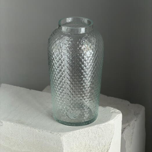 Ваза Classic glass рельефная стекло прозрачная 11х23 см 247