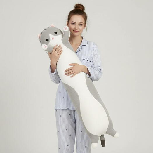 Soft-stuffed toy (Cat-Loaf) 110cm, grey (01050005)