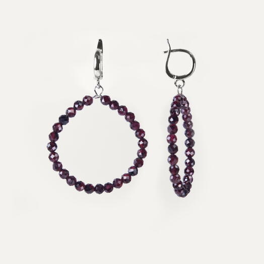 Серьги Ирис Гранат Rh+ (EAR1145)
