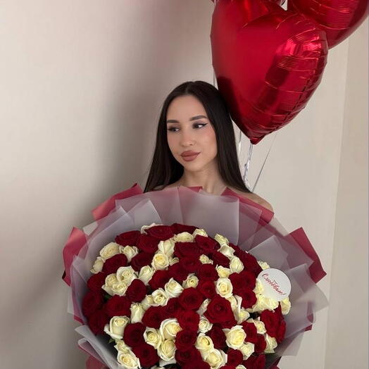 Микс из 101 розы Россия