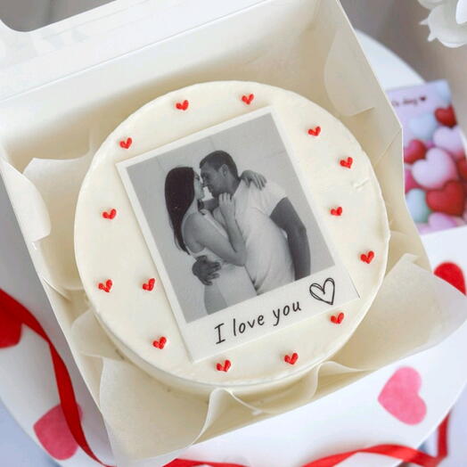 Бенто торт полароид/ валентинка/ ваше фото/14 февраля/ love you