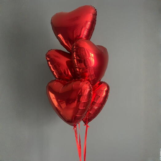 Шары воздушные сердце 5 штук для подарка