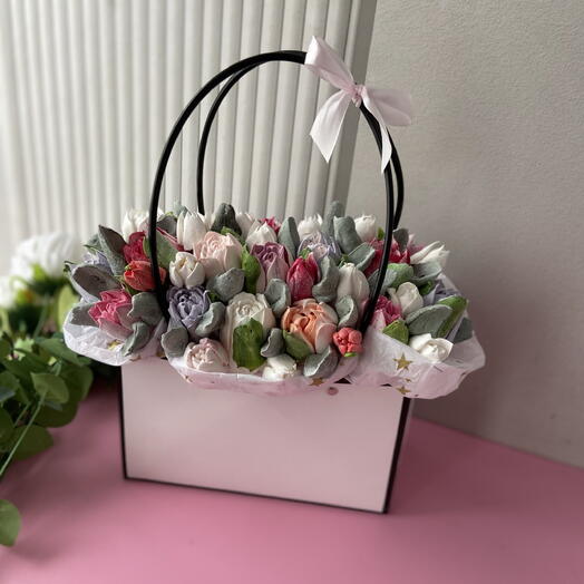 Зефирные цветы на подарок любимой маме/жене/коллеги
