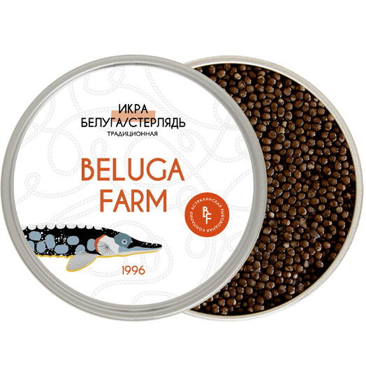 Чёрная икра белуга/стерлядь (традиционный метод) 125 г, ж/б
