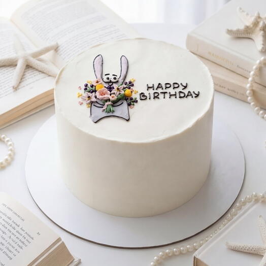 Торт «Зайка с цветами» (Happy Birthday) 800 гр