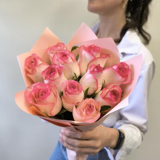 🌸 Нежный розовый букет с розой Джумилия🌸