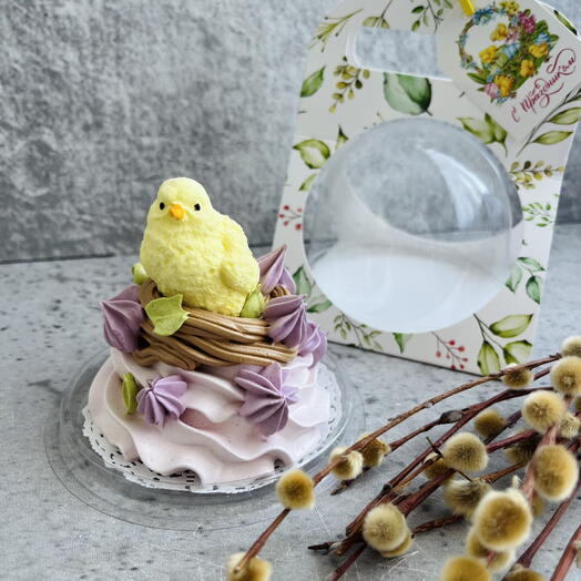Гнездышко из зефира на пасху «Цыпленок»