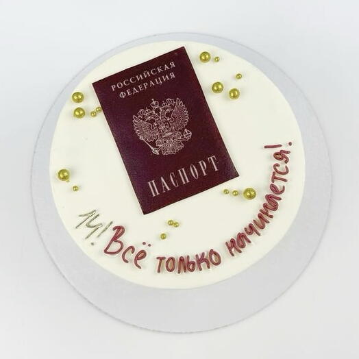 Торт для парня на день рождения, «Паспорт на 14 лет»
