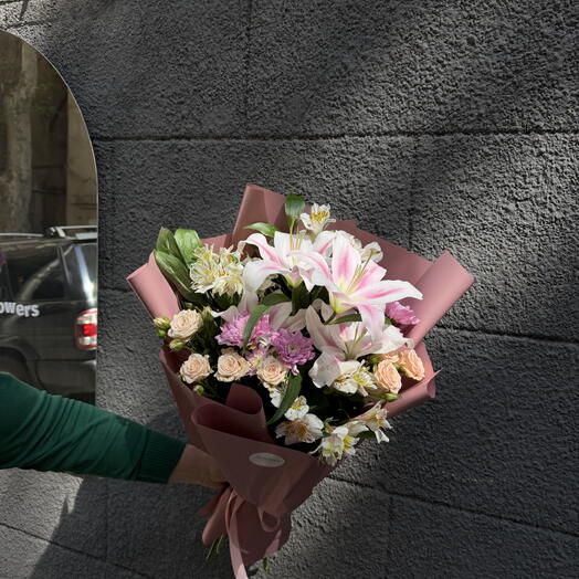 Lilies and Spray Roses