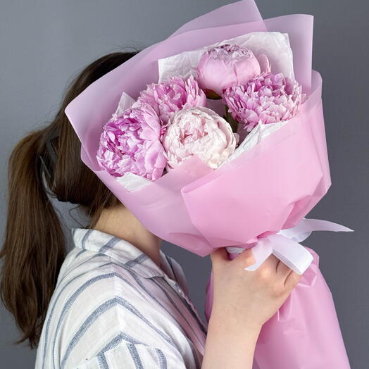 Букет нежно-розовых пионов 💗