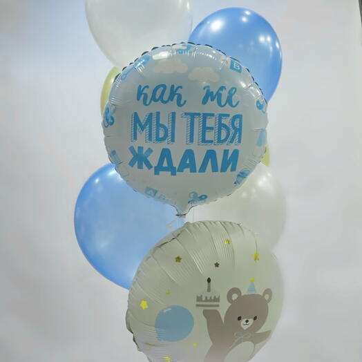 Сет из 8 шаров на выписку мальчика