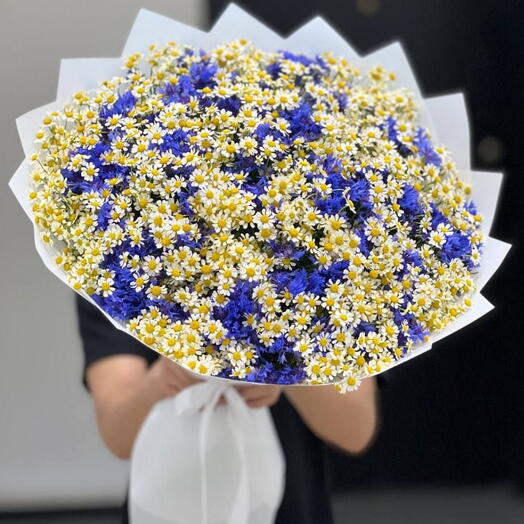 💙🌼 Кусочек бескрайнего летнего неба и солнечного луга в одном потрясающем букете-гиганте! 🌼💙