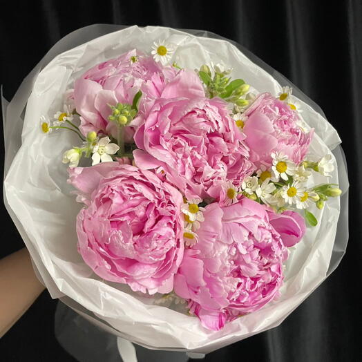 Пионы и ромашки 🌸