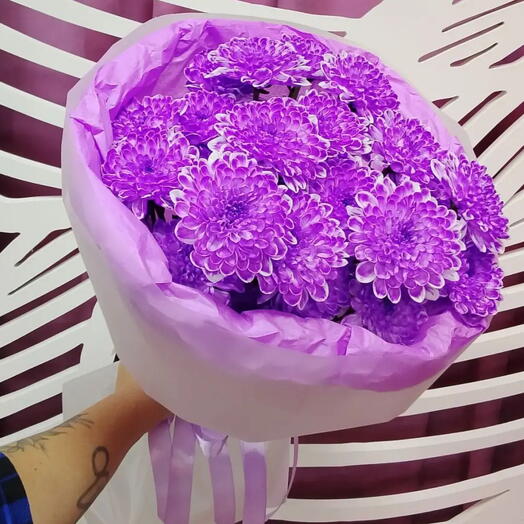 Букет«Фиолетовое море» из кустовой хризантемы 💜