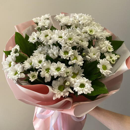 Morning cloud of daisies, букет из хризантем