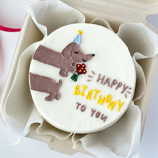 Бенто торт с таксой happy birthday to you