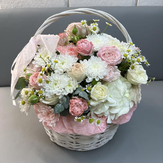 Летняя корзинка из сборных цветов 🌸🌿🍃
