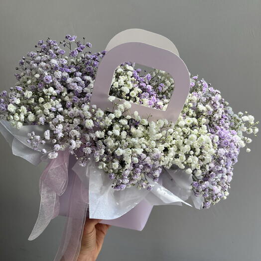 Сумочка с лавандовой гипсофилой 💜🤍