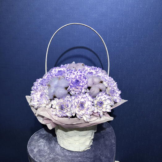 Корзиночка с фиолетовой Хризантемой💜