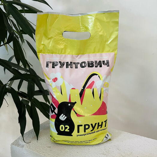 Универсальный цветочный грунт «Грунтович 2», 5 л