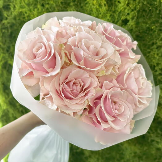 Моно букет из розовых французских роз💘