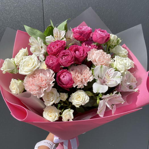 Сборный букет «Розовый коктейль»🌸💞