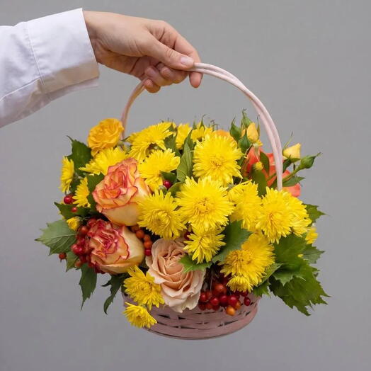 Композиция 852 / айлант, лизиантус, хризантема