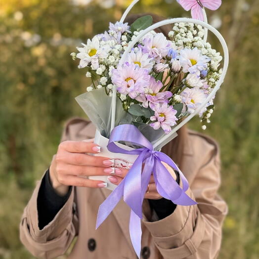 Мини-композиция "В бабочках" (сирень)