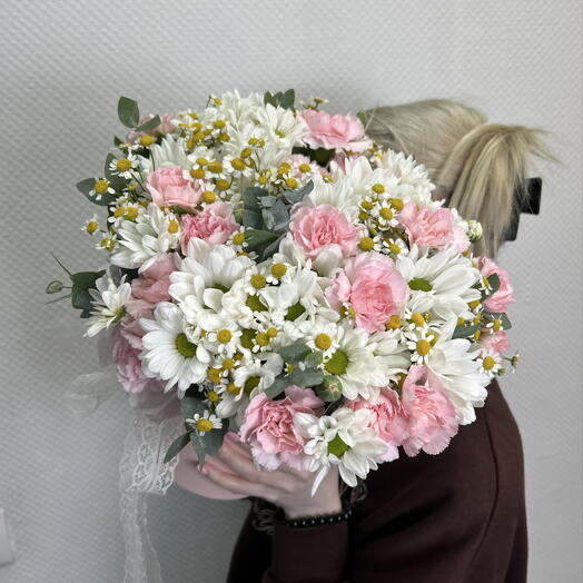 Коробочка из ромашек и диантусов 🌸