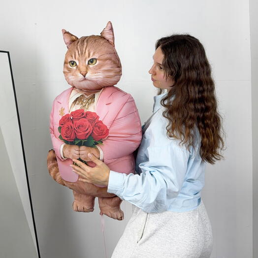 Кот с цветами
