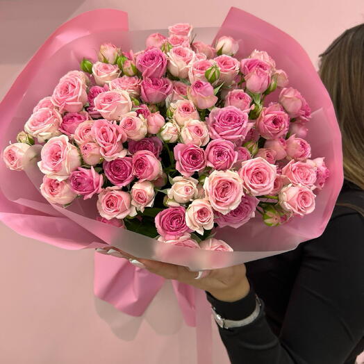 💗 Пышный объём | 19 розовых кустовых роз