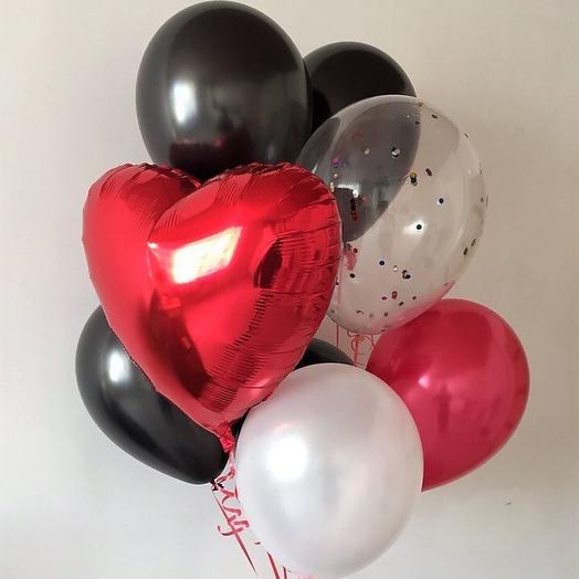 Микс из 9 гелиевых шаров