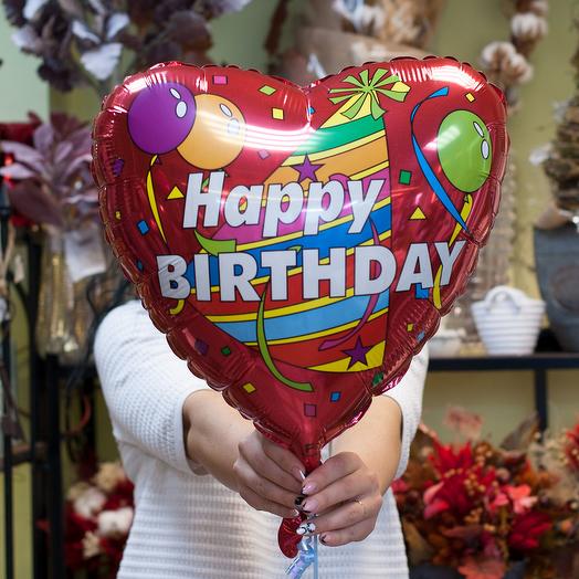 Foil balloon-heart Happy bithday