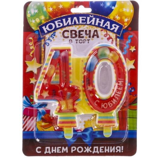Свеча в торт цифра "40"