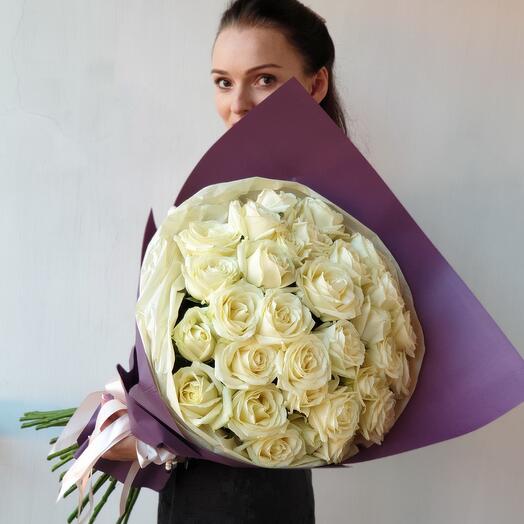 Bouquet of 31 white roses