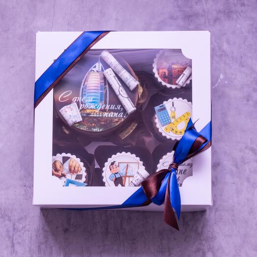 Man cake and cupcakes mega chocolate (pictures can be any!)