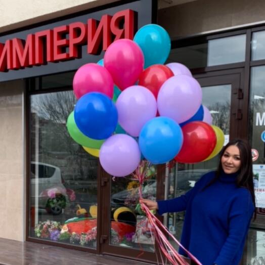A bright mix of balloons