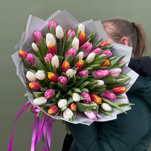 51 микс свежих тюльпанчиков