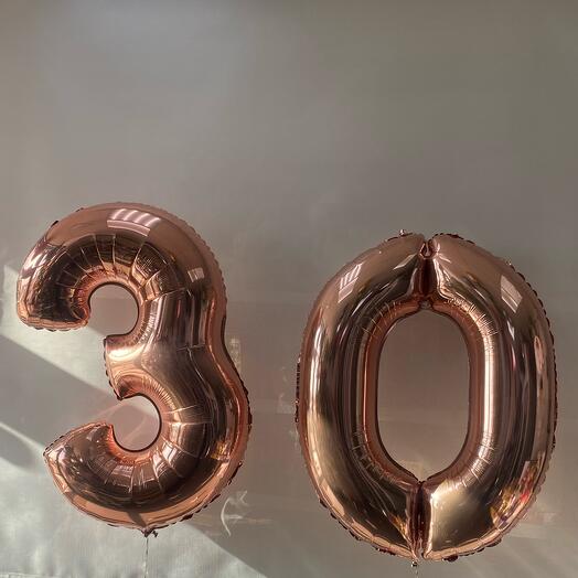 Globos Figuras 30 por carga oro rosa 1 metro