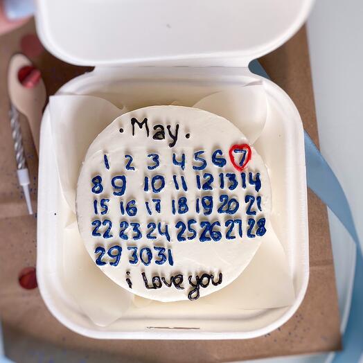Pastel de Bento con calendario