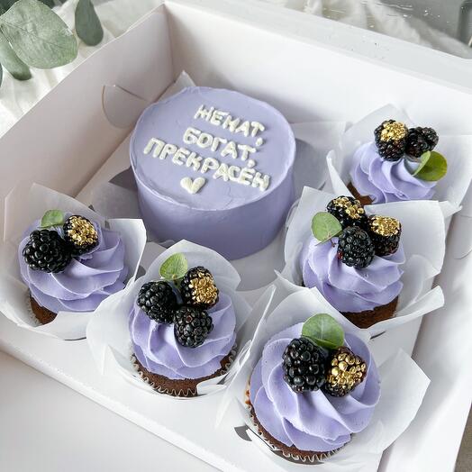 A set of "Bento + 5 cupcakes" for my husband