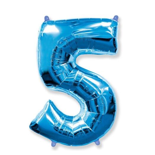 Шар-цифра "5" гелиевый, цвет синий