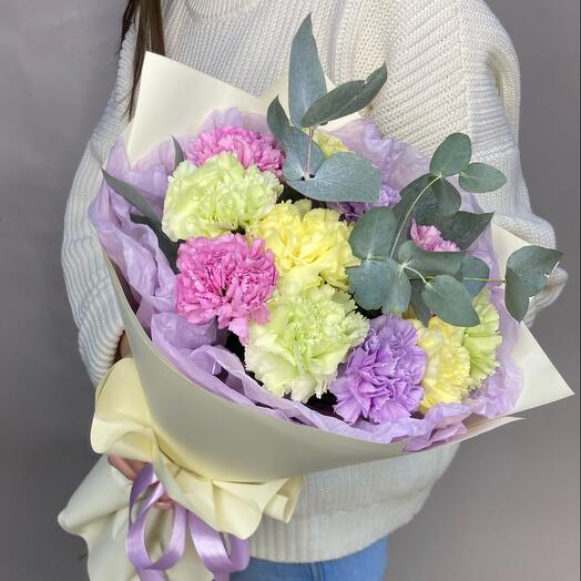 Букет из диантусов️💜🤍